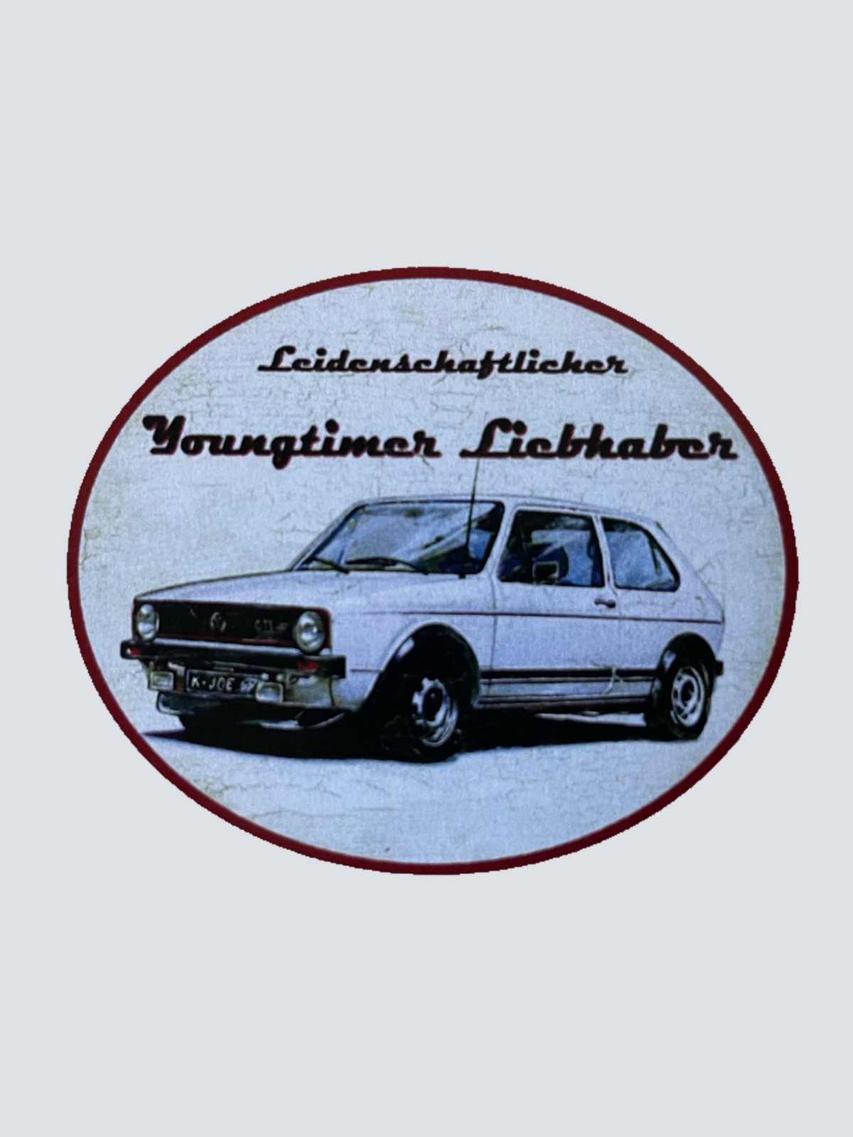 Nostalgie Holzschild Leidenschaftlicher Youngtimer Liebhaber VW Golf Schild