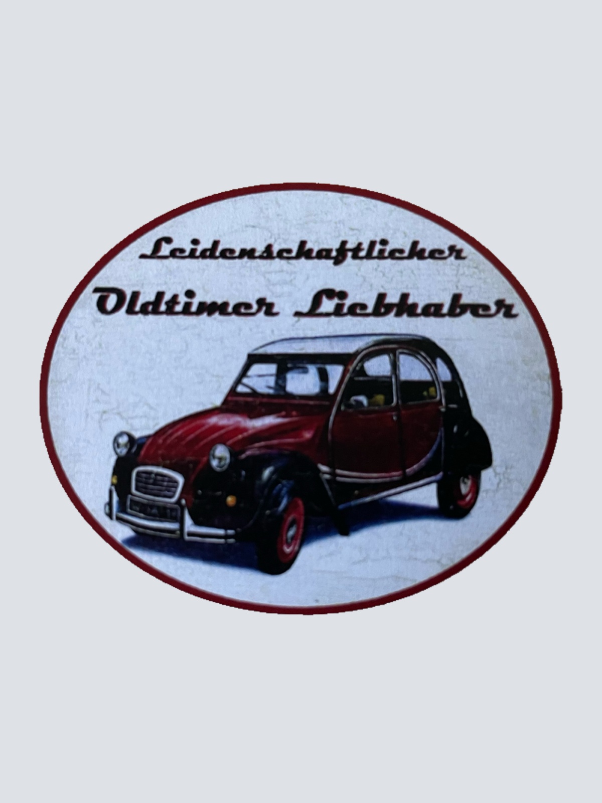 Nostalgie Holzschild Leidenschaftlicher Oldtimer Liebhaber Citroen Ente Schild