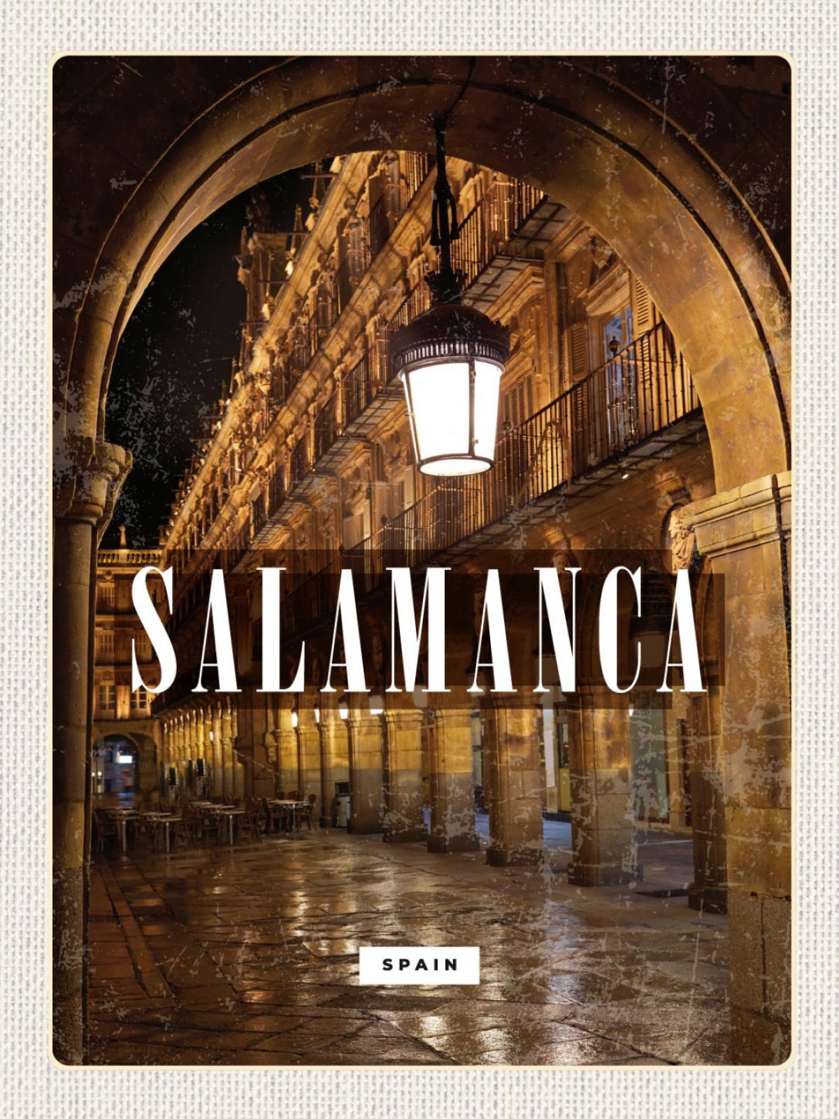 Schild Salamanca Spain Spanien Plaza Mayor Stadt 12x18 20x30 30x40 Blech/Holz