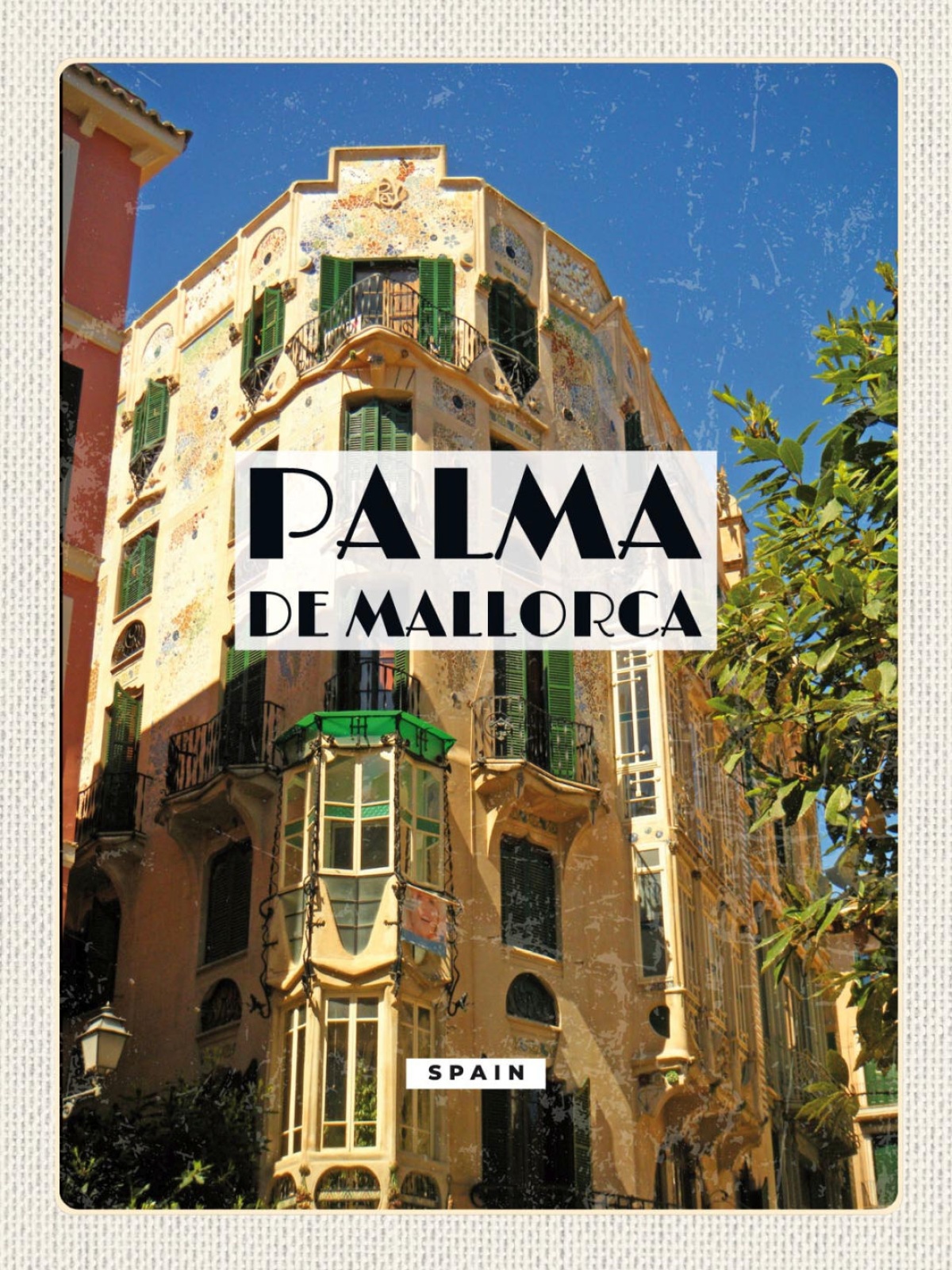 Schild Palma De Mallorca Spain Spanien Gebäude 12x18 20x30 30x40 Blech od. Holz