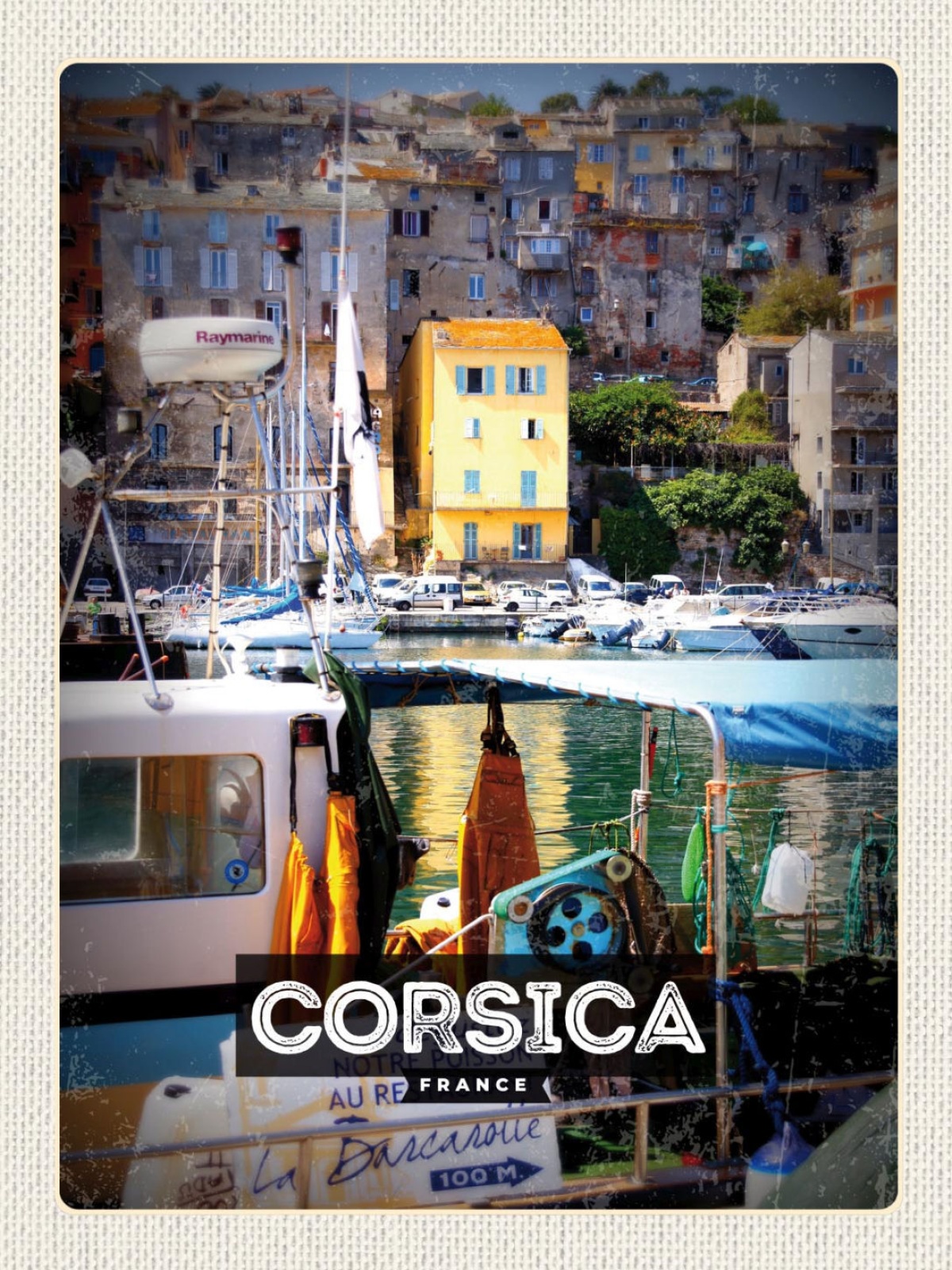 Schild Corsica France Korsika Frankreich Hafen 12x18 20x30 30x40 Blech od. Holz