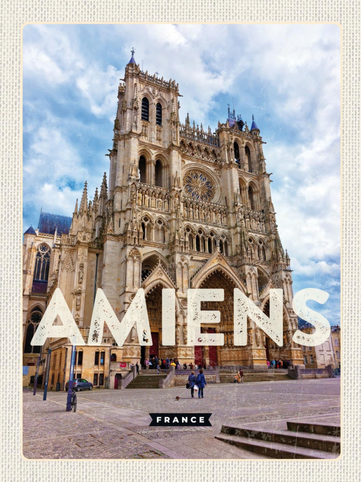 Schild Amiens France Frankreich Kathedrale 12x18 20x30 30x40 Blech od. Holz