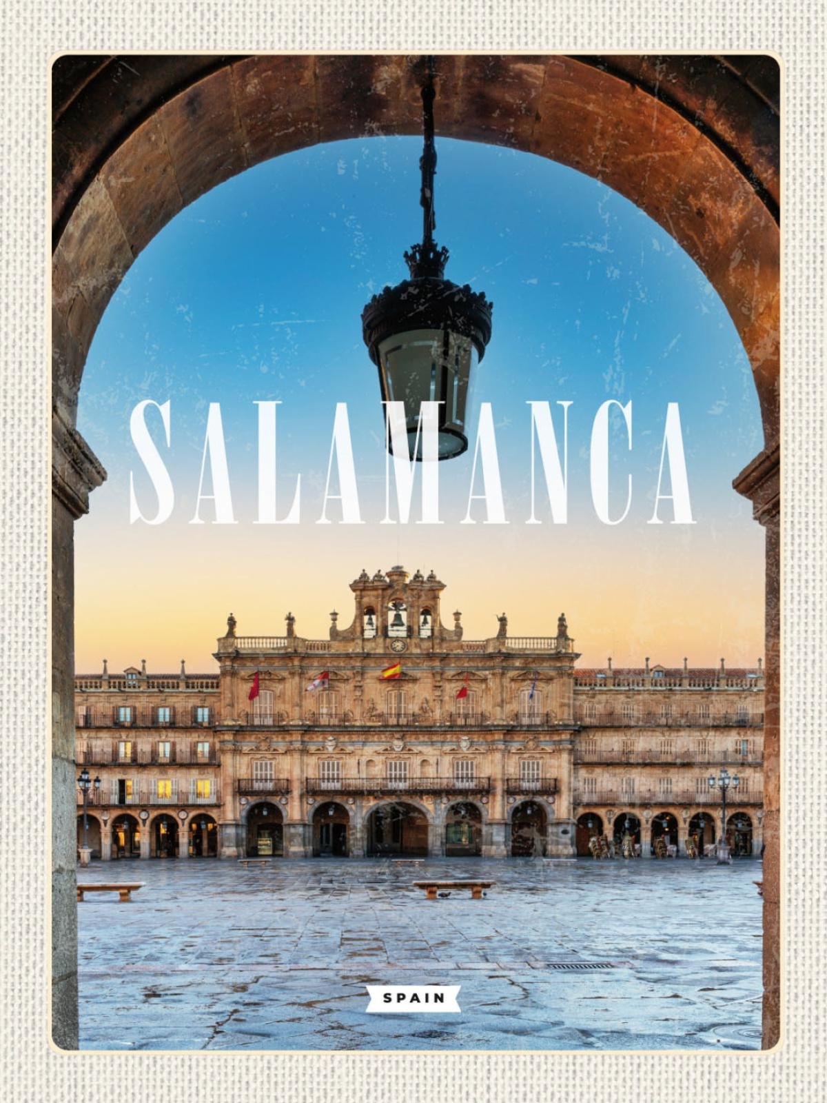 Schild Salamanca Spain Spanien Plaza Mayor Platz 12x18 20x30 30x40 Blech/Holz