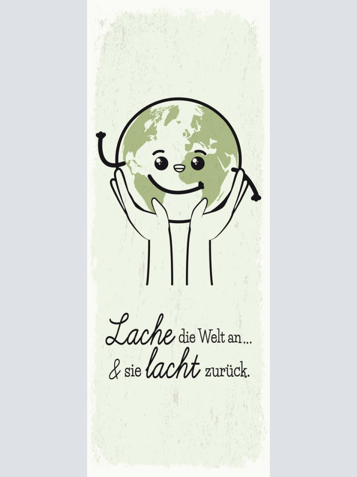 Schild Lache Die Welt An & Sie Lacht Zurück Lächeln Leben 27x10 Blech od.Holz