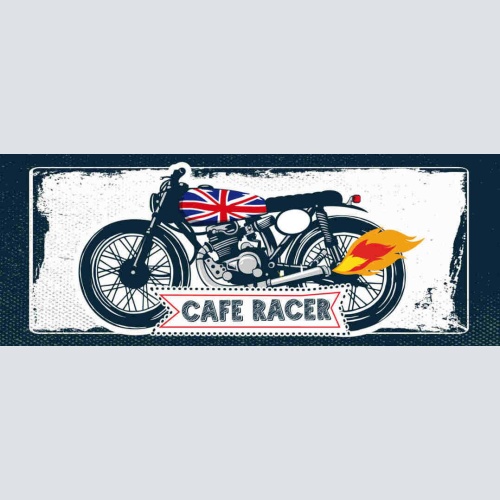 Schild Cafe Racer Motorrad Custom Bike Biker Moped UK GB 27x10 Blech od.Holz