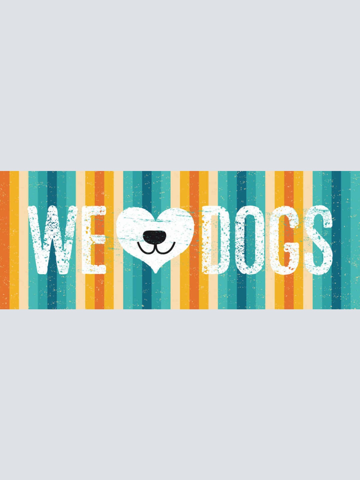 Schild We ❤️ Dogs Wir Lieben Hunde Liebe Hund Haus Tier 27x10 Blech od.Holz