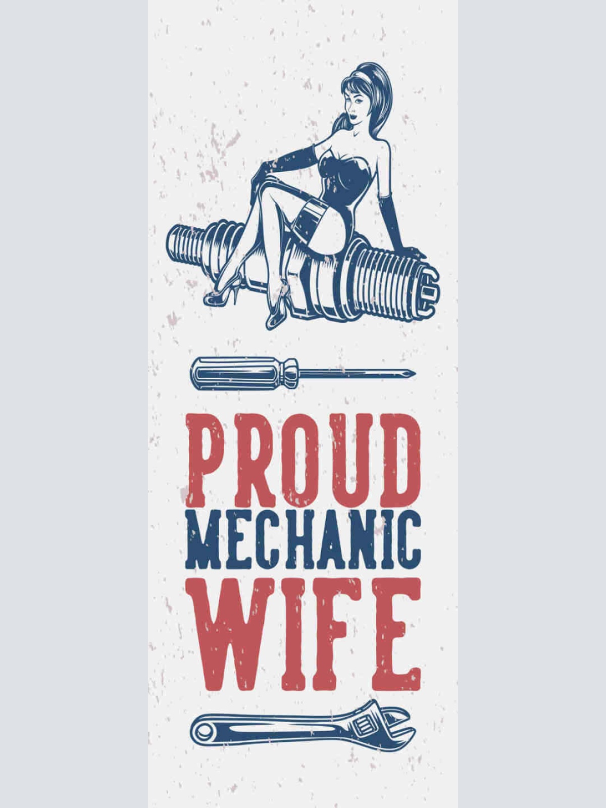 Schild Proud Mechanic Wife Stolze Mechanikerin Ehe Frau Auto 27x10 Blech od.Holz