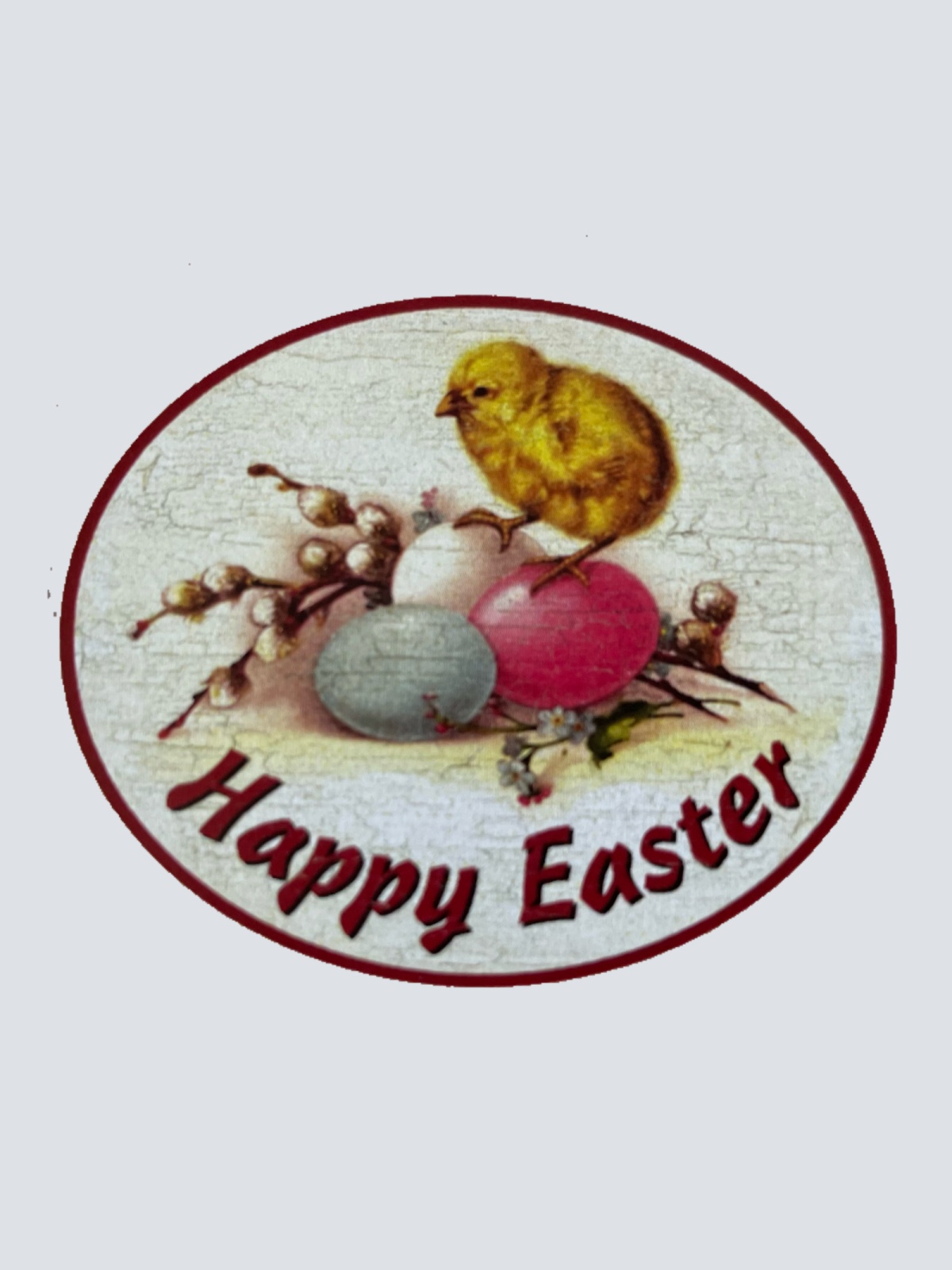 Nostalgie Holzschild Happy Easter Frohe Ostern Ostereier Küken Schild