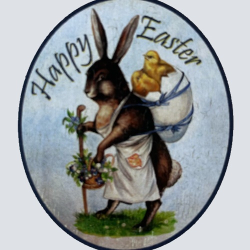 Nostalgie Holzschild Happy Easter Frohe Ostern Osterhase Ostereier Küken Schild