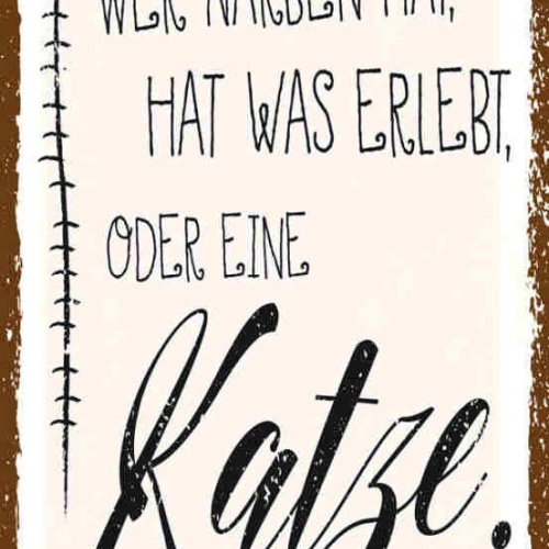 Schild Wer Narben Hat Hat Was Erlebt Oder Eine Katze Tier 27x10 Blech od.Holz