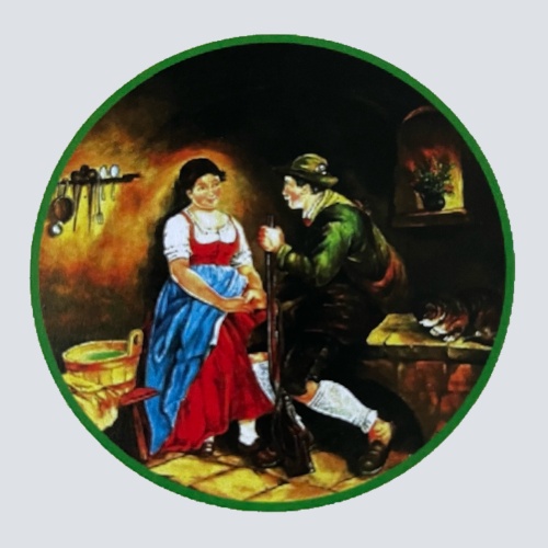 Nostalgie Holzschild Schützenscheibe Schliersee 1887 Bayern Trachten Schild