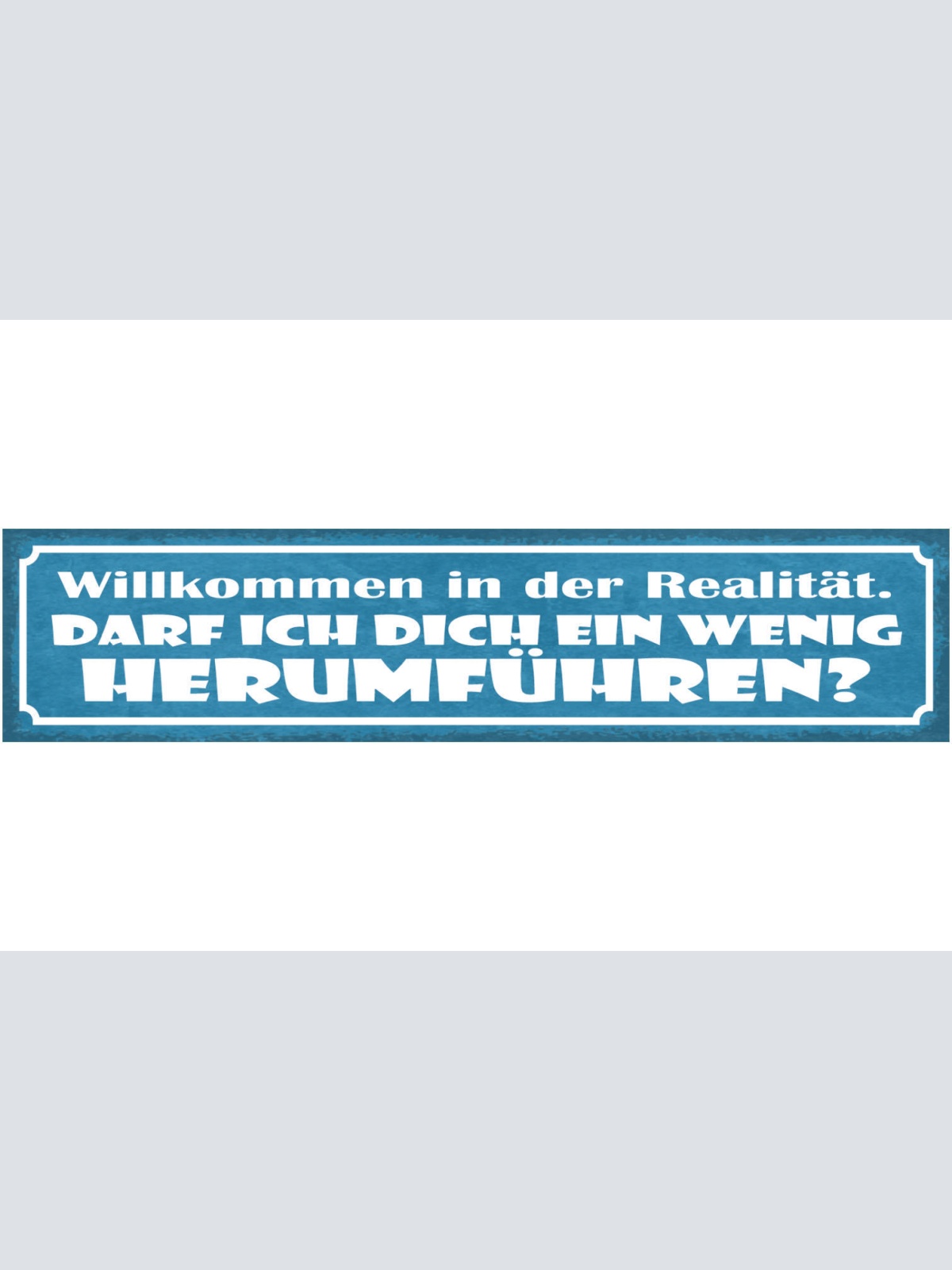 Schild Willkommen In Der Realität Darf Ich Dich Ein Wenig Herumführen 46 x 10