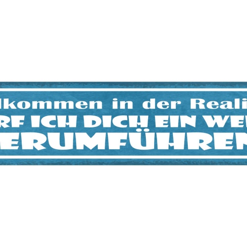 Schild Willkommen In Der Realität Darf Ich Dich Ein Wenig Herumführen 46 x 10