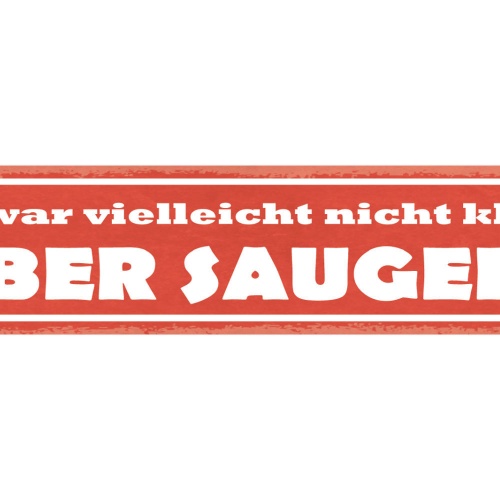 Schild Es War Vielleicht Nicht Klug Aber Saugeil Dumm 46 x 10 Blech od. Holz