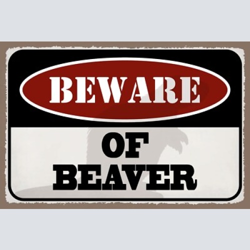Schild beware beaver vorsicht biber bau tier 12x18 / 20x30 / 30x40 blech od.holz