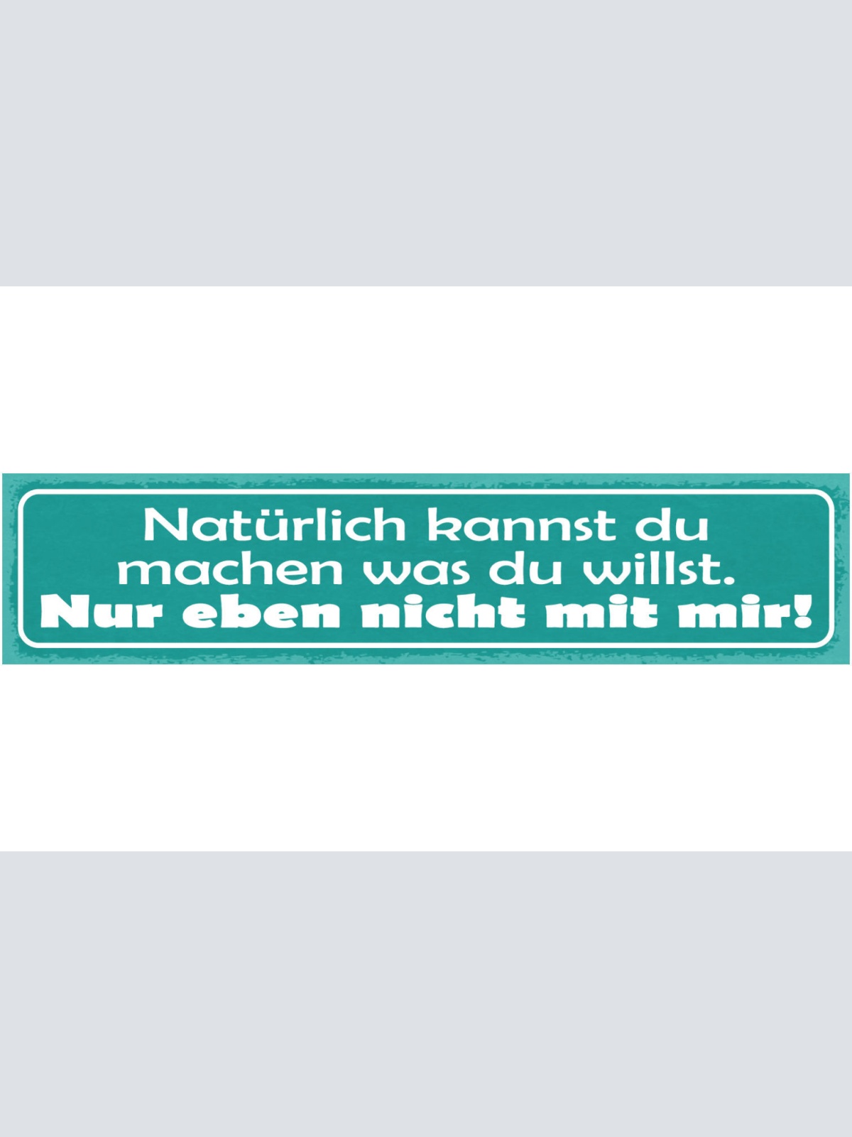 Schild Natürlich Kannst Du Machen Was Du Willst Nur Eben Nicht Mit Mir 46 x 10