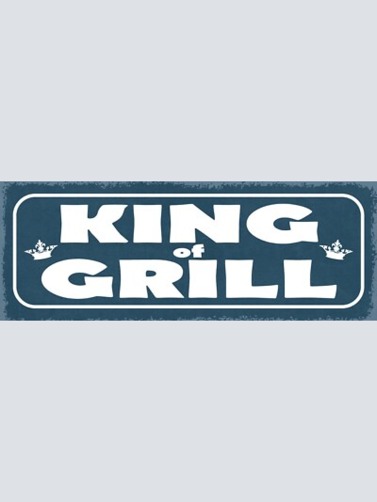Schild king of grill griller grillen bbq könig fleisch koch 27x10 blech od.holz
