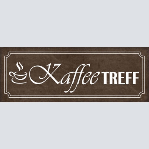 Schild kaffee treff café kaffeehaus trinken klatsch treffen 27x10 blech od.holz