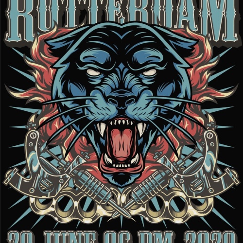 Nostalgie Schild Rotterdam Tattoo Convention 12x18 / 20x30 / 30x40 Blech od.Holz