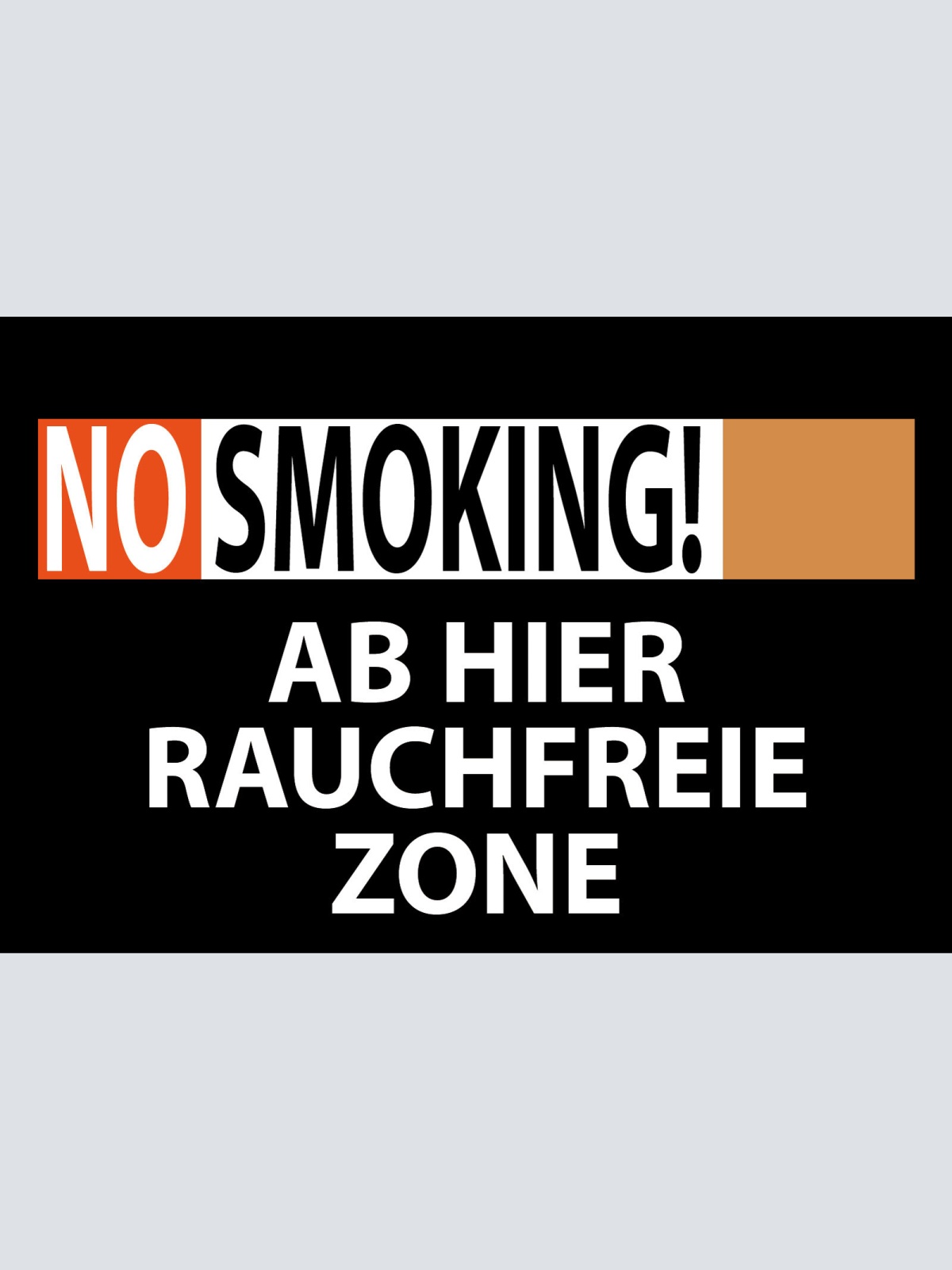 Schild No Smoking! Ab Hier Rauchfreie Zone 12x18 / 20x30 / 30x40 Blech od. Holz