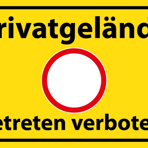 Schild Privatgelände Betreten verboten! 12x18 / 20x30 / 30x40 Blech od. Holz