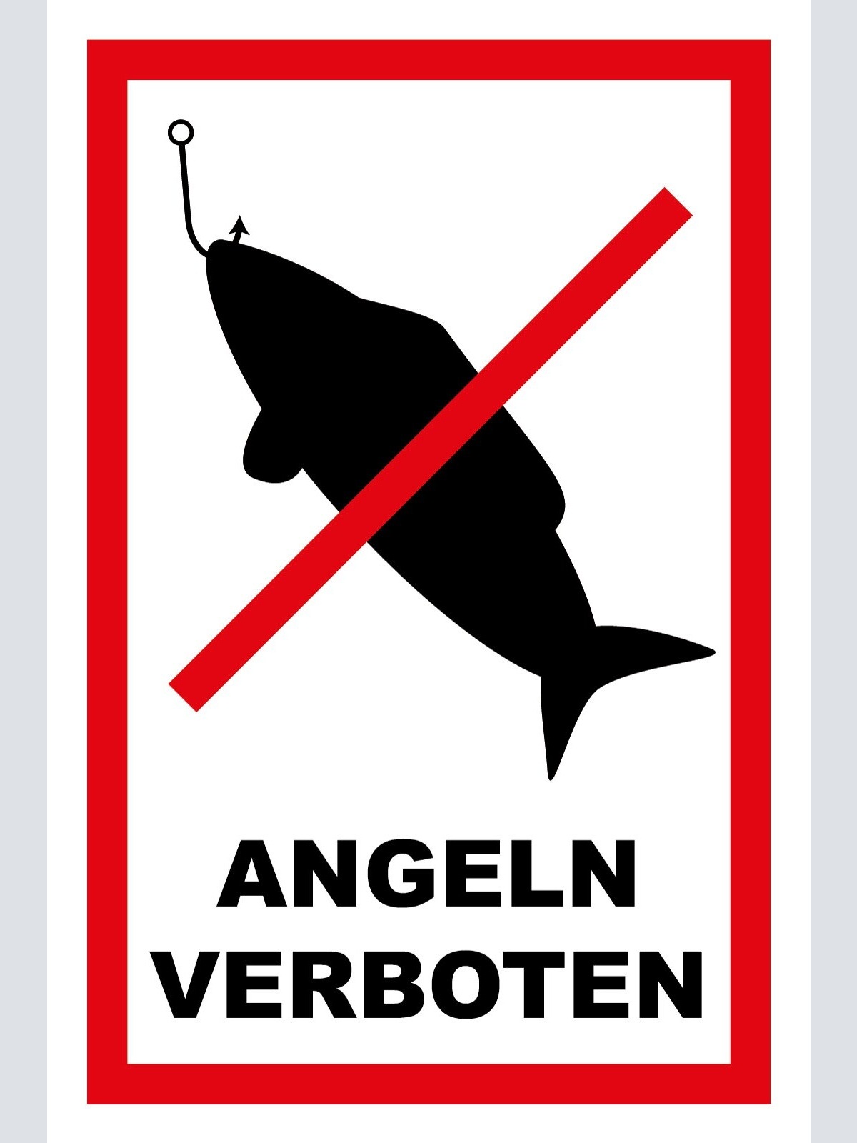 Schild Angeln verboten Fischen Fisch 12x18 / 20x30 / 30x40 Blech od. Holz