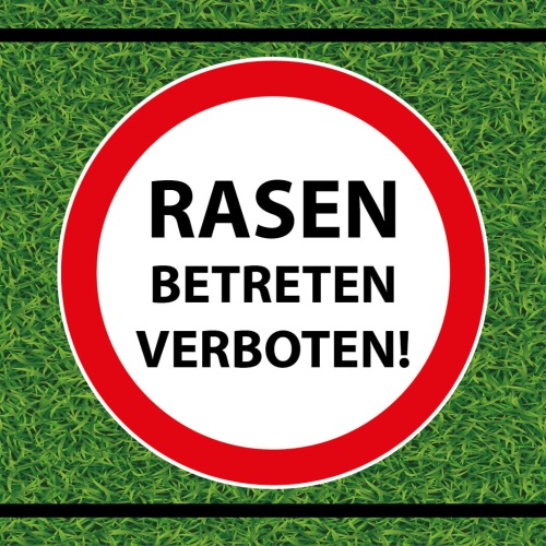 Schild Rasen betreten verboten Gras Fläche 12x18 / 20x30 / 30x40 Blech od. Holz