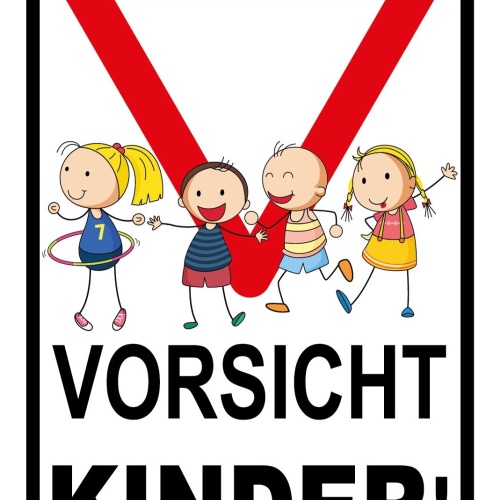 Schild Vorsicht Kinder! 12x18 / 20x30 / 30x40 Blech od. Holz