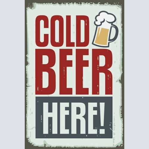 Nostalgie schild cold beer here! bierglas 12x18 / 20x30 / 30x40 blech od. holz