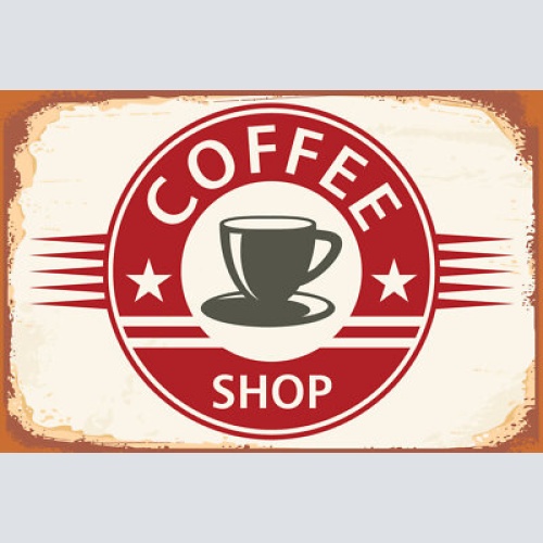 Nostalgie schild coffee shop kaffee café 12x18 / 20x30 / 30x40 blech od. holz