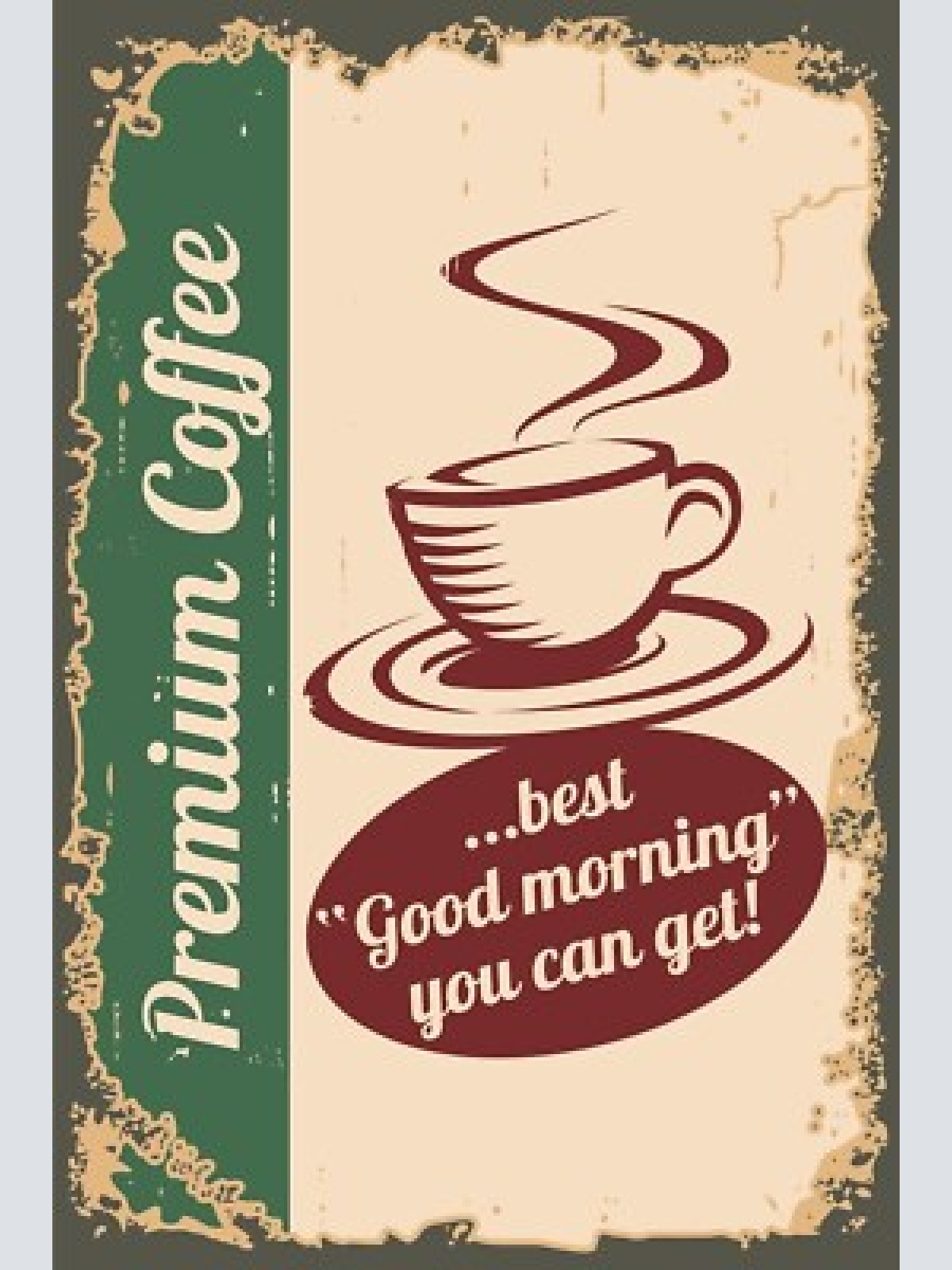 Nostalgie schild premium coffee morgenkaffee 12x18 / 20x30 / 30x40 blech od.holz