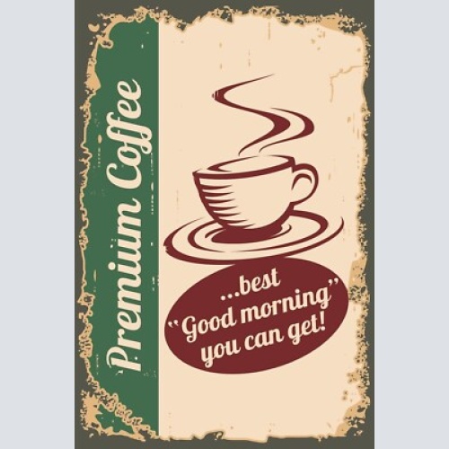 Nostalgie schild premium coffee morgenkaffee 12x18 / 20x30 / 30x40 blech od.holz