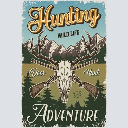 Nostalgie schild hunting wild life deer jagd 12x18 / 20x30 / 30x40 blech od.holz