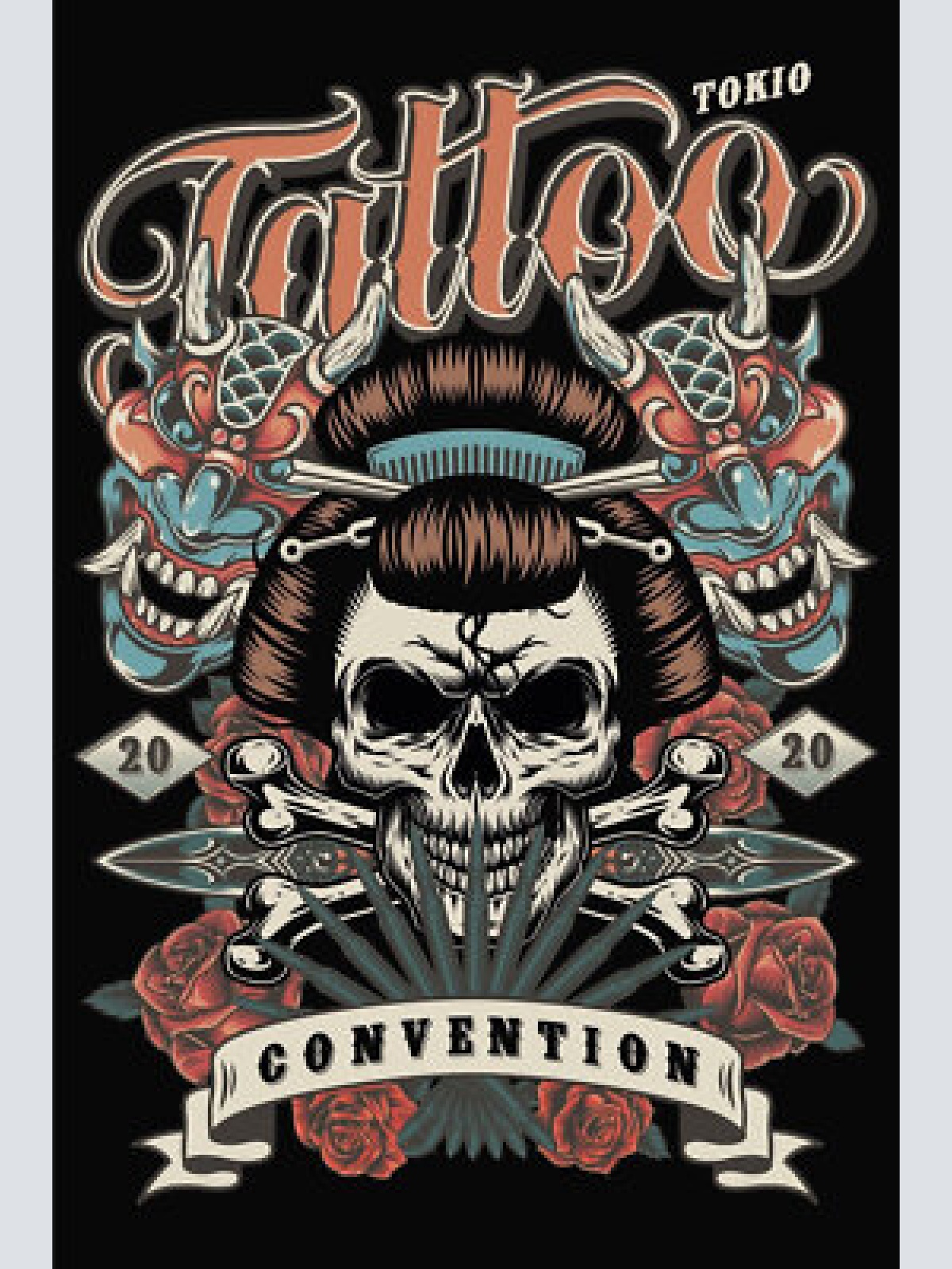 Nostalgie schild tattoo tokio convention 12x18 / 20x30 / 30x40 blech od. holz