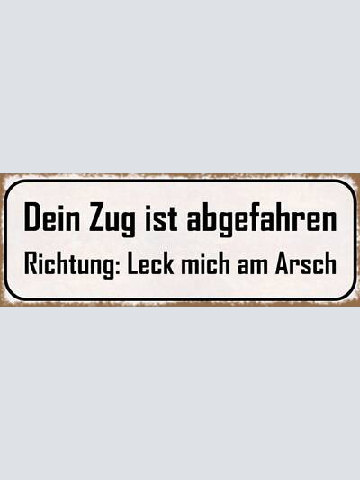 Schild dein zug ist abgefahren richtig leck mich am arsch 27x10 blech od.holz