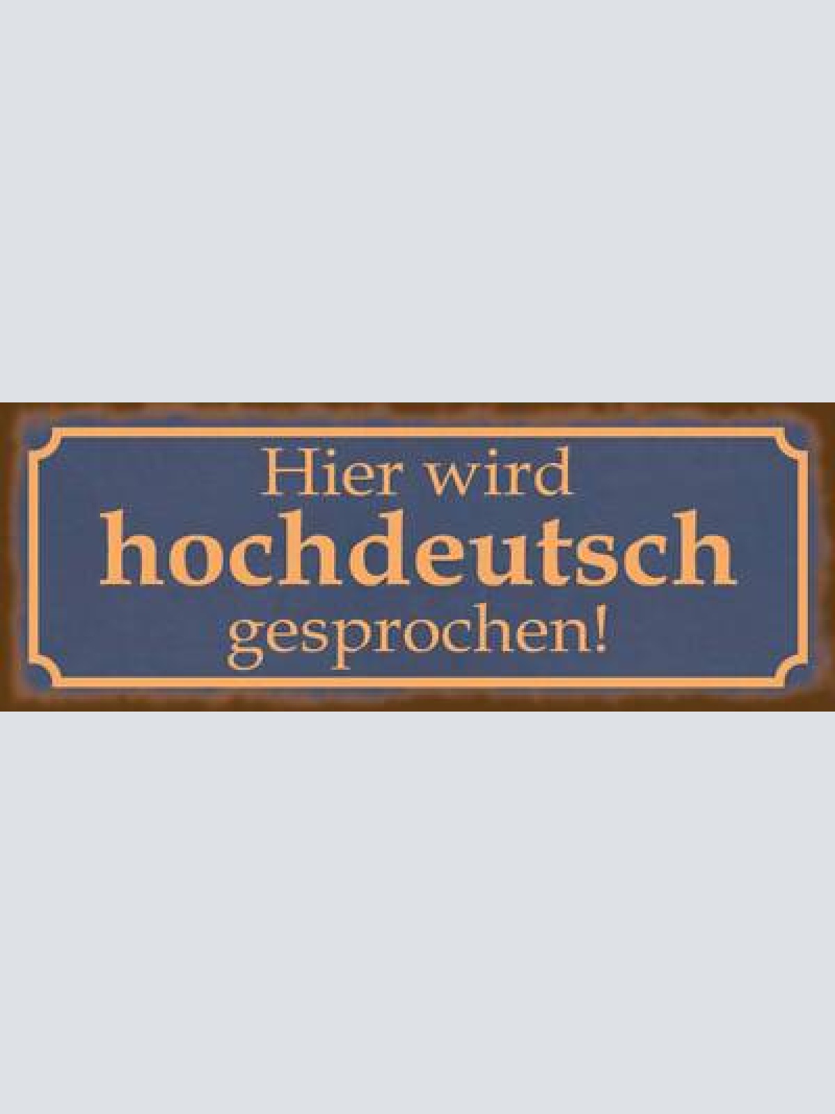 Schild hier wird hochdeutsch gesprochen sprache dialekt 27x10 blech od.holz