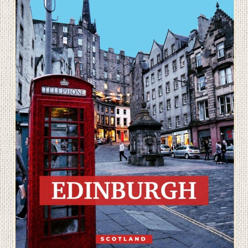 Schild Edinburgh Scotland Schottland Stadt 12x18 20x30 30x40 Blech od. Holz