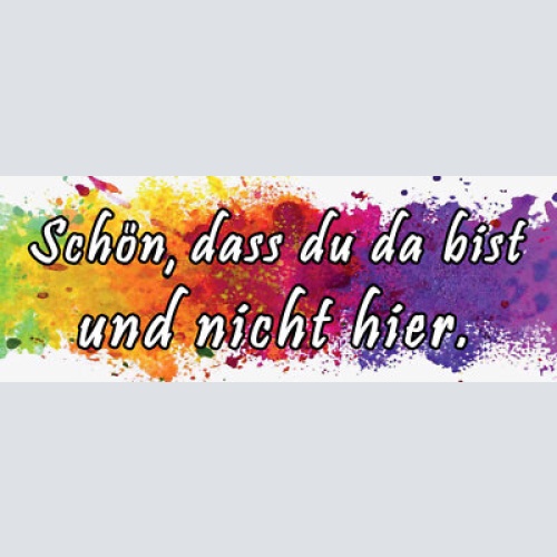 Schild schön dass du da bist & nicht hier allein 27x10 blech od.holz