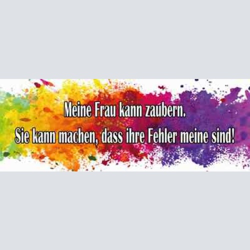 Schild meine frau kann zaubern sie kann machen das ihre fehler meine sind 27x10