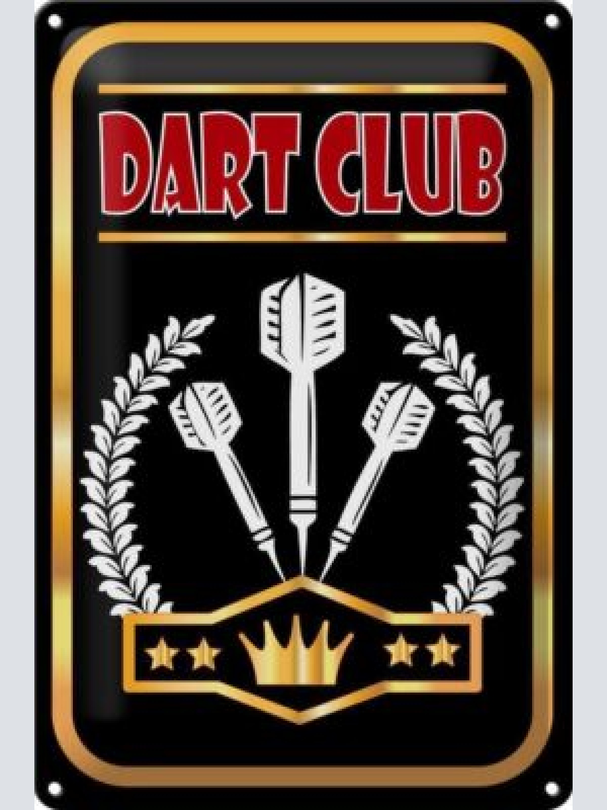 Schild dart club 12x18 / 20x30 / 30x40 blech od. holz