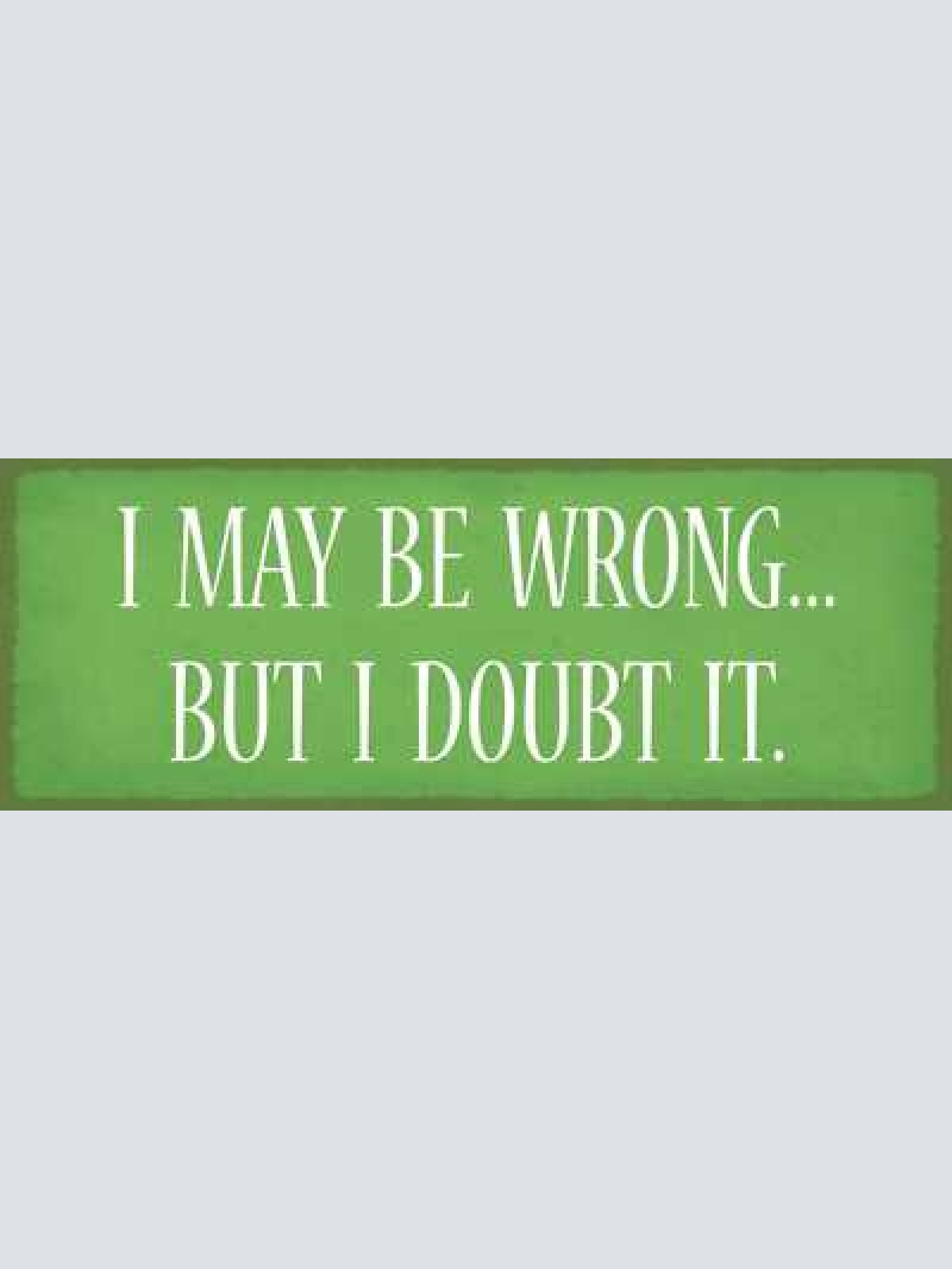Schild i may be wrong but i doubt it falsch liegen irren 27x10 blech od.holz