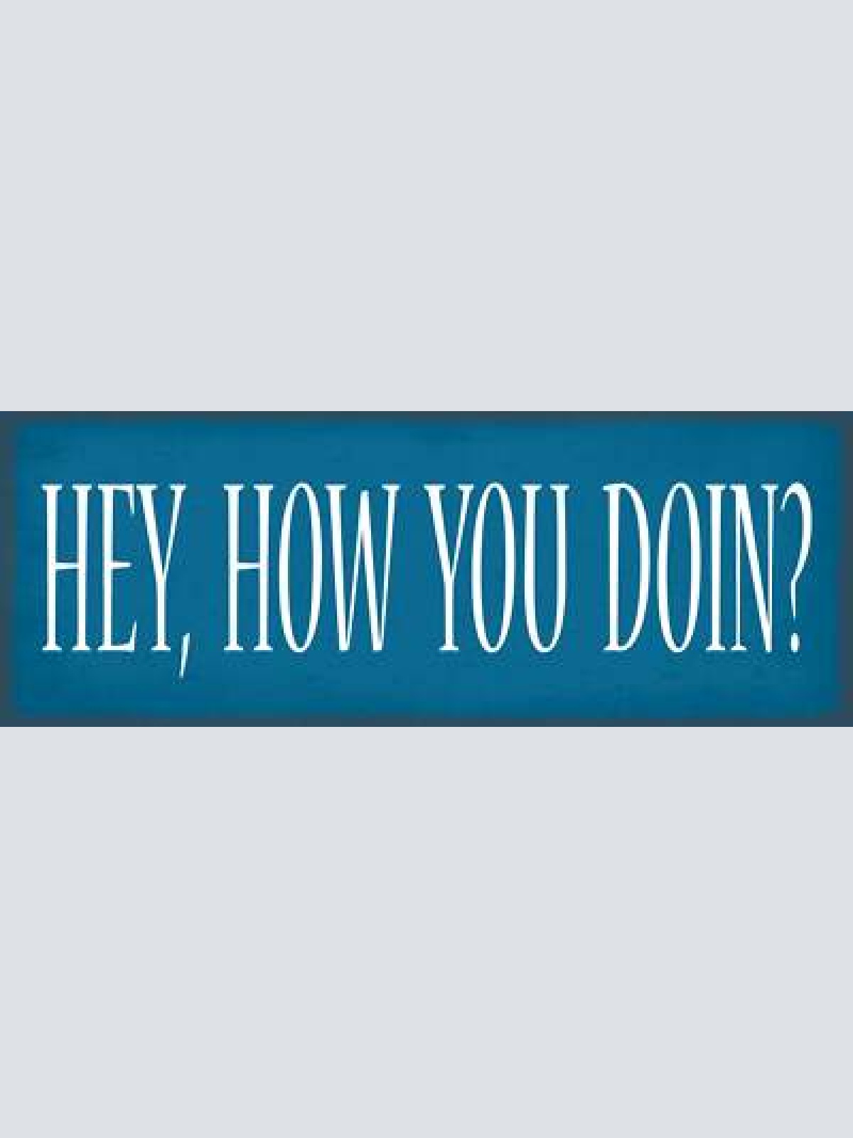 Schild hey how you doin? wie geht es dir frage wohlbefinden 27x10 blech od.holz