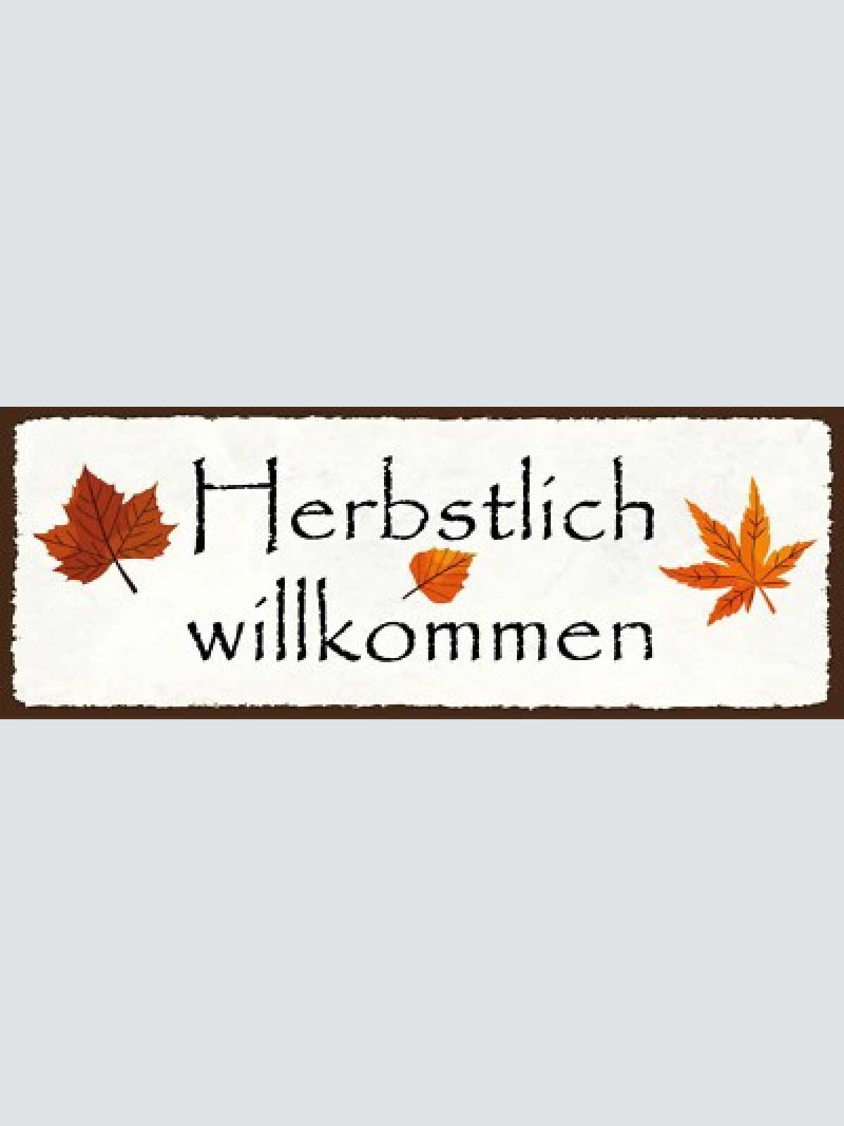 Schild herbstlich willkommen herbst jahreszeit herzlich  27x10 blech od.holz
