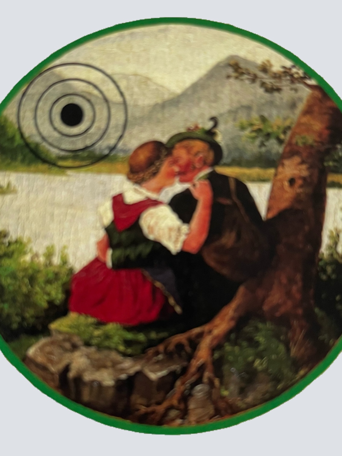 Nostalgie Holzschild Schützenscheibe Der Kuss Am Schliersee Paar Liebe Schild