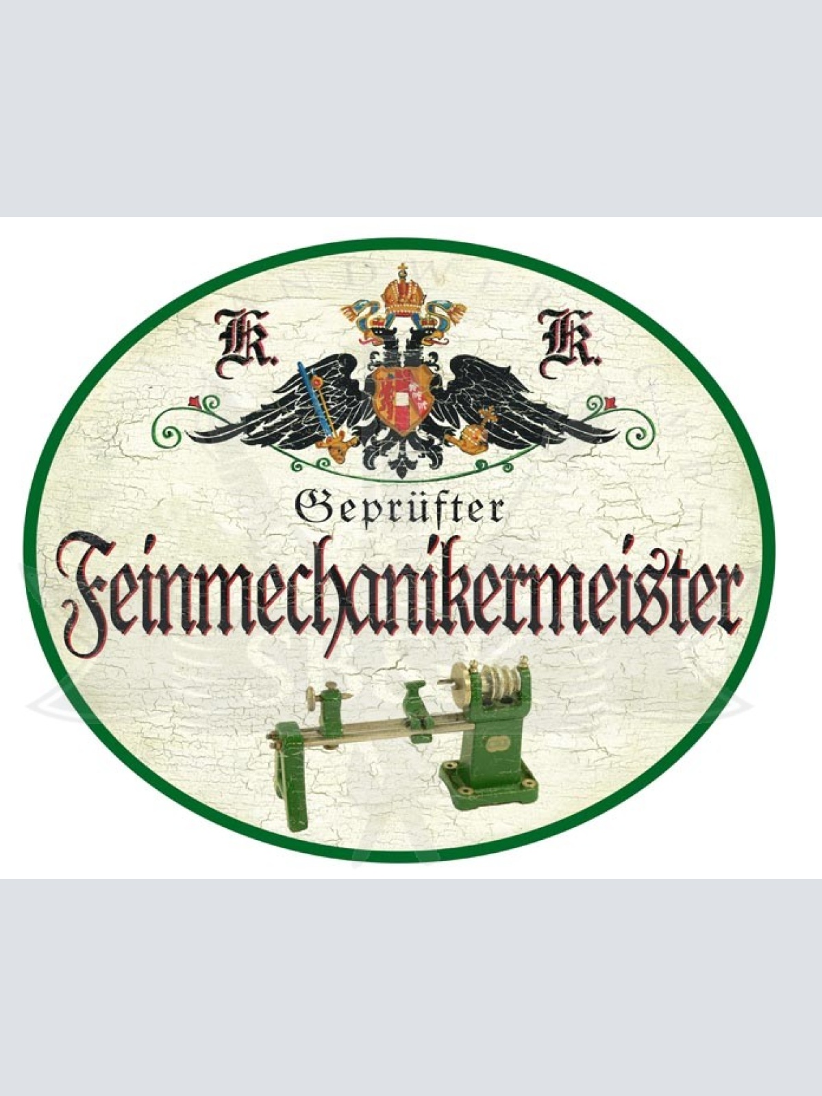 KuK Nostalgie Holzschild Geprüfter Feinmechanikermeister