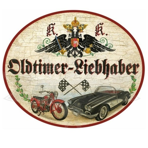 KuK Nostalgie Holzschild "Oldtimer Liebhaber"