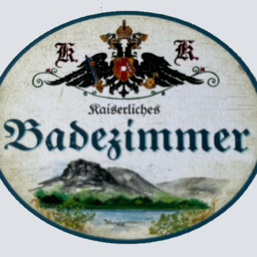 KuK Nostalgie Holzschild Kaiserliches Badezimmer Bad Badewanne Baden Schild