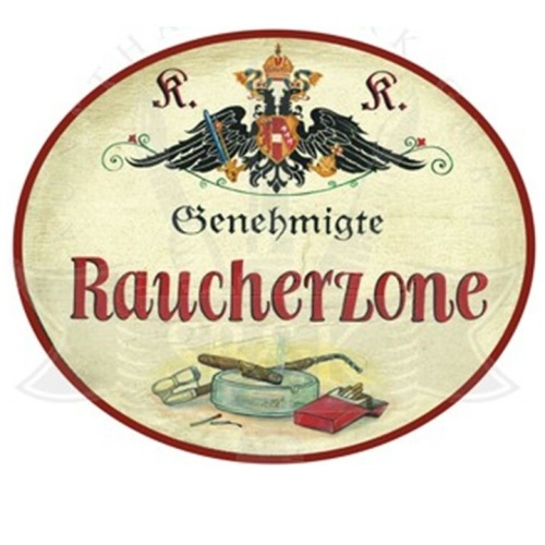 KuK Nostalgie Holzschild "Raucherzone"