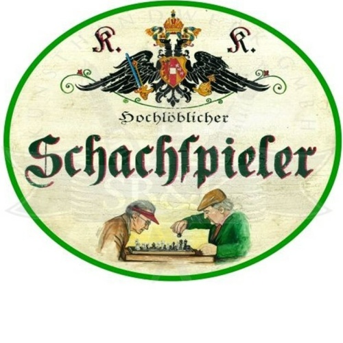 KuK Nostalgie Holzschild "Schachspieler"