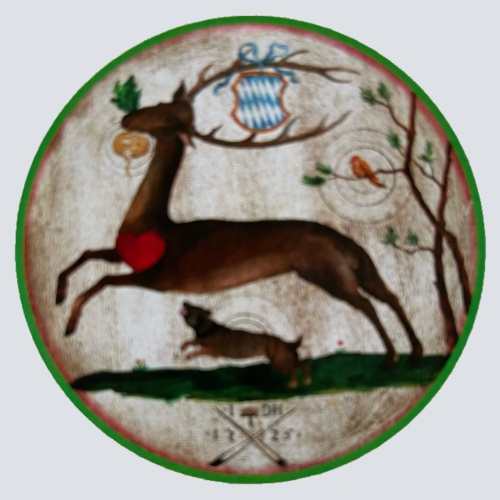 Nostalgie Holzschild Schützenscheibe Springender Hirsch 1725 Bayern Schild